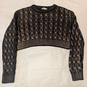 Zara Black and Gold Knit Sweater